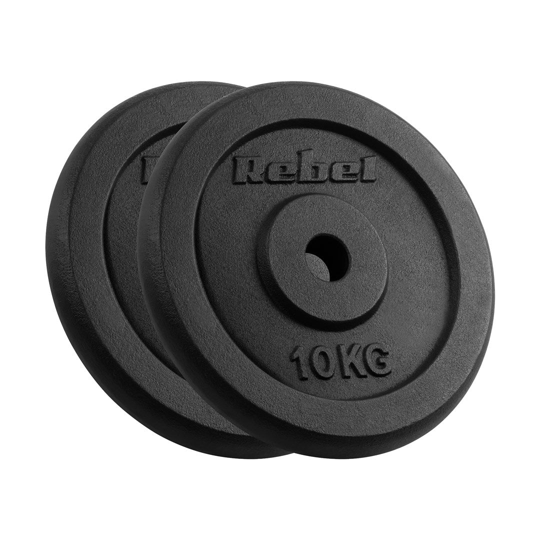 Cast iron weight set 2x10kg  bore 31mm  classic disc  REBEL ACTIVE