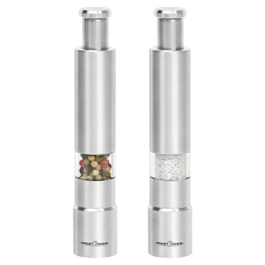 ProfiCook Salt & Pepper Grinder Set Stainless Steel Transparent PC-PSM 1160