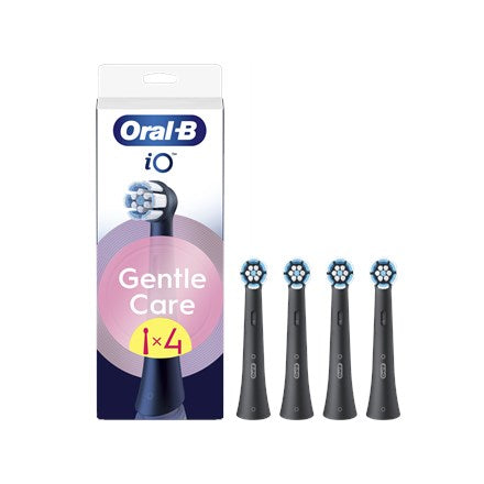 Oral-B iO GentleCare Brush Heads Pack of 4 Black Replacement Heads