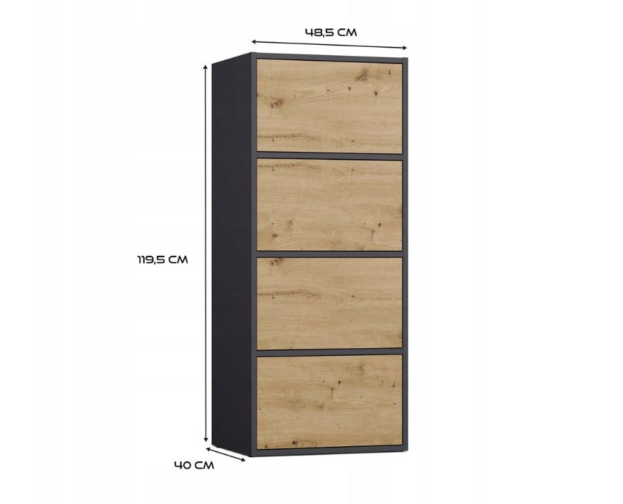 ALMA Chest of Drawers Anthracite/Artisan Oak