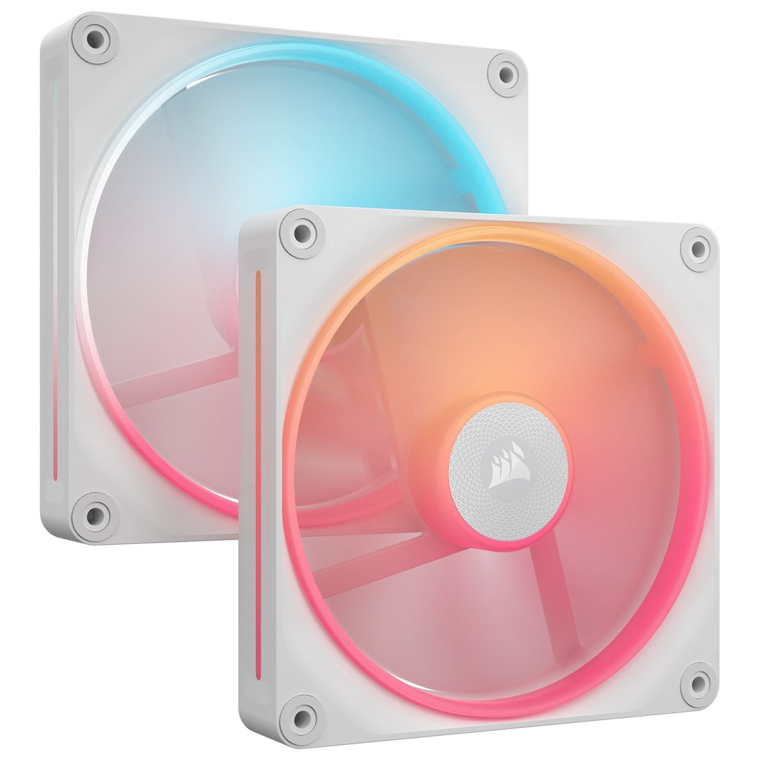 CORSAIR iCUE Link LX140-R RGB - Gehäuselüfter - Reverse-Lüfterblätter - 140 mm - white (Packung mit 2) (CO-9051056-WW)