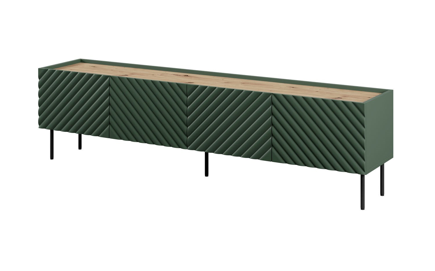 4D RTV Cabinet ONDA 200x40xH54.35 Green (Standing or Wall Mounted)