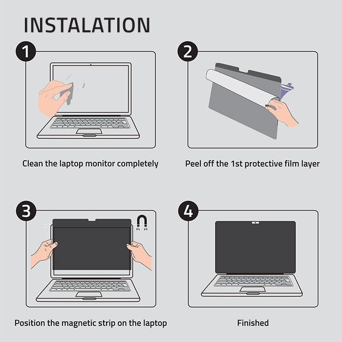 Qoltec GDPR Privacy Filter for MacBook Air 13.6  | Magnetic | Eye predection