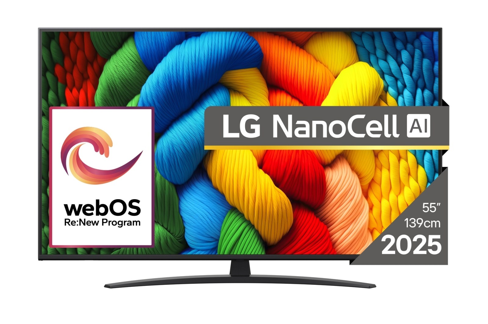 LG NanoCell AI 55NANO81A3A TV 55 inch 4K Ultra HD Smart TV Wi-Fi Black