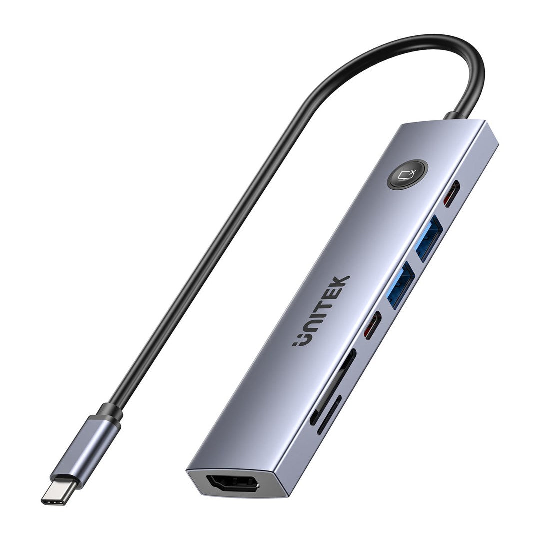 UNITEK USB-C 7-in-1 PD 100W HDMI 2.0 Hub with On/Off Switch
