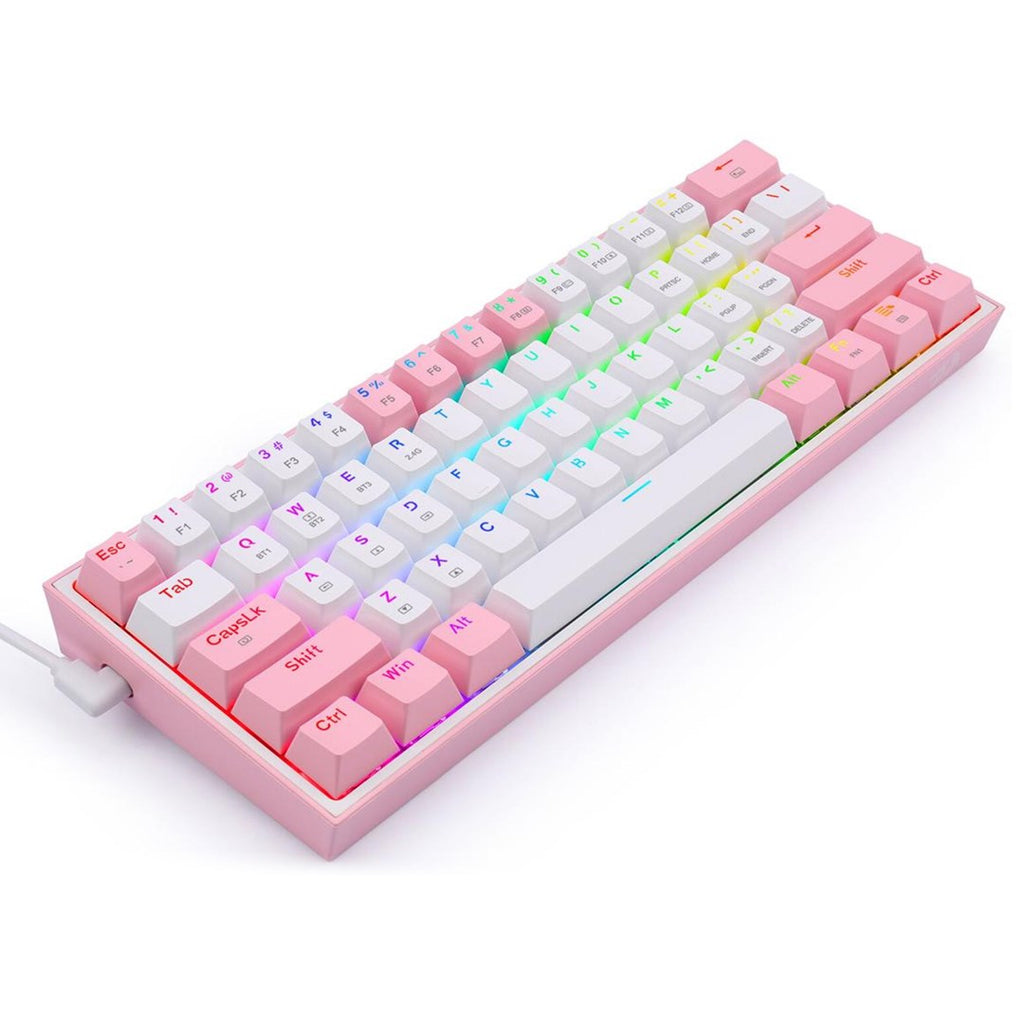 REDRAGON K616 Fizz Pro white/pink keyboard USB + RF Wireless + Bluetooth Pink  White