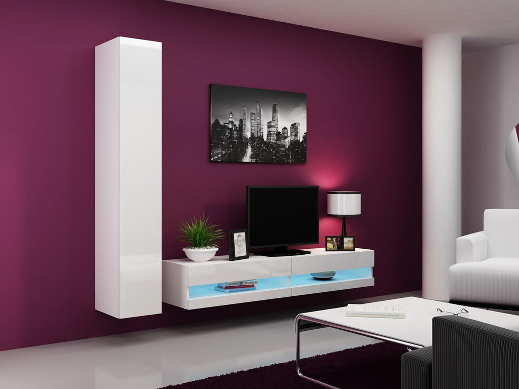 Cama VIGO NEW TV Stand 180x30x40 White/White Gloss