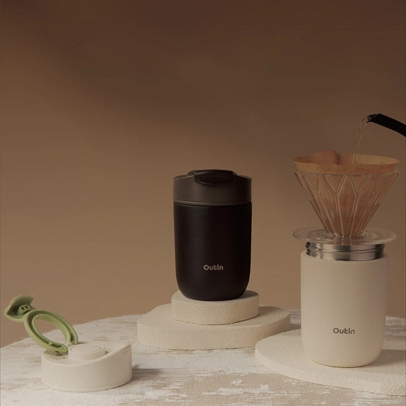 Outin Travel Mug, 350 ml Capacity, Stainless Steel, Model OT-TUM-01-TB