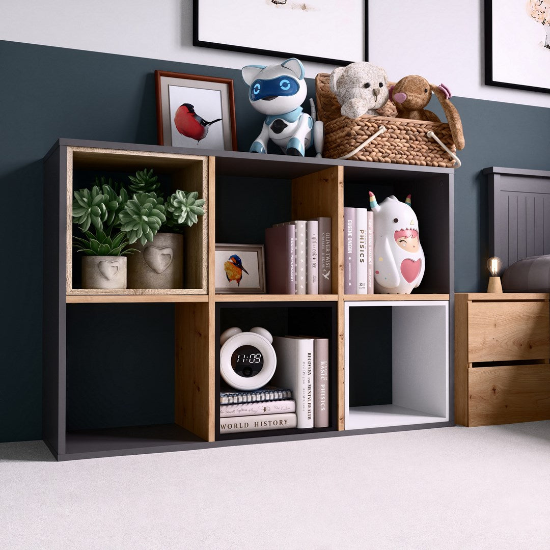 Topeshop MALAX 2X3 ANT/ART LIVING ROOM BOOKCASE