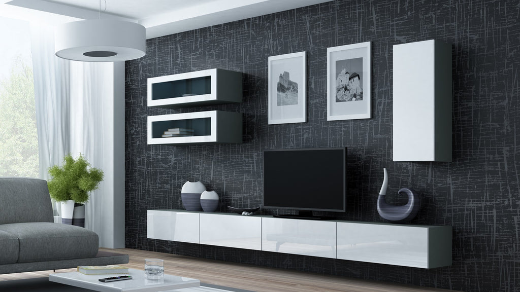 Cama Wall Cabinet VIGO 90 Full 90/35/32 Grey/White Gloss - 1 Door