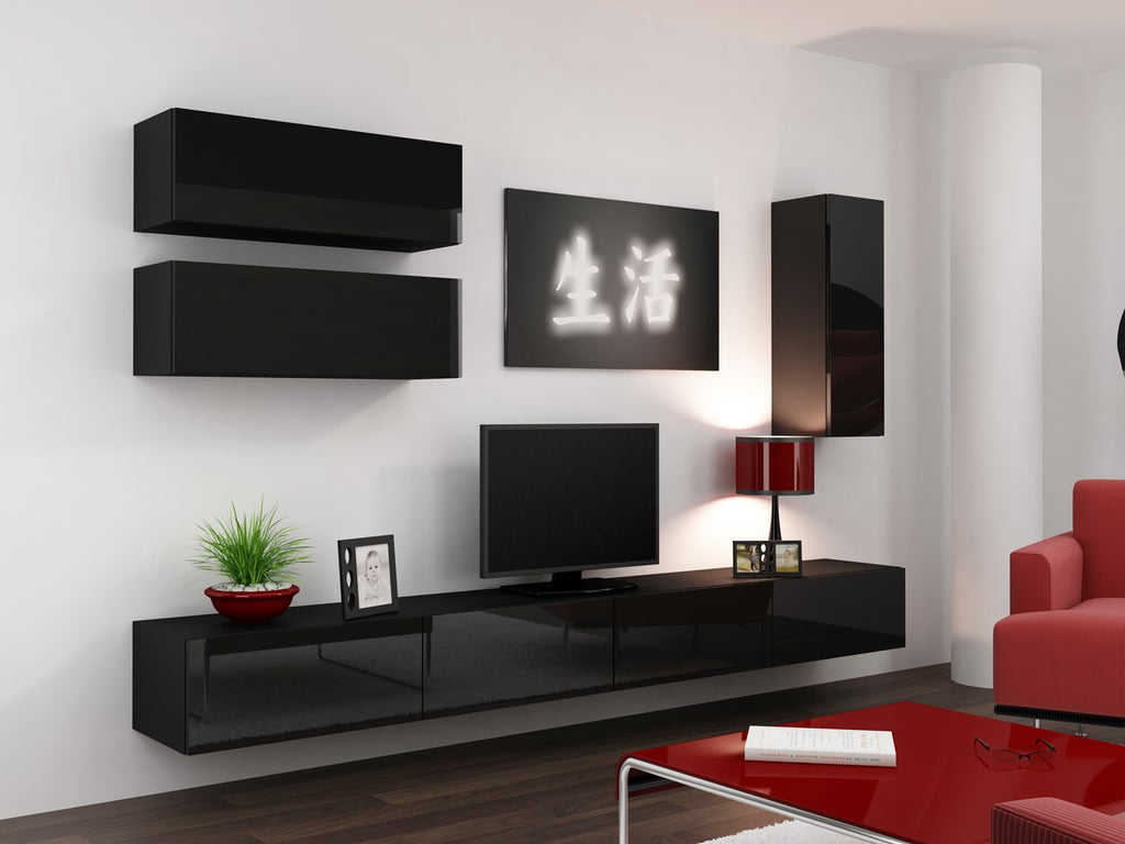 VIGO TV Stand 140 cm Black Gloss RTV VIGO140
