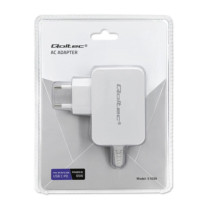 Qoltec 51039 Power Adapter 65 W White