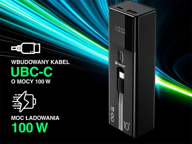 Tracer Quant 10000mAh 100W PD+QC Black