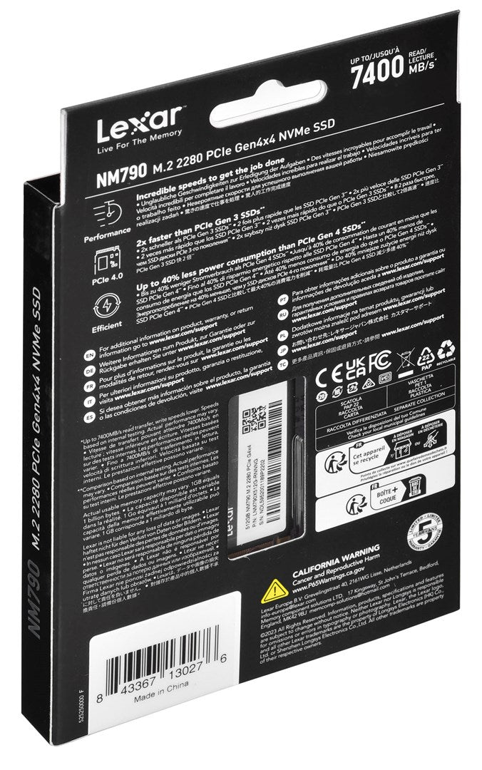 SSD Lexar 512GB NM790 M.2 2280 NVMe PCIe intern (LNM790X512G-RNNNG)