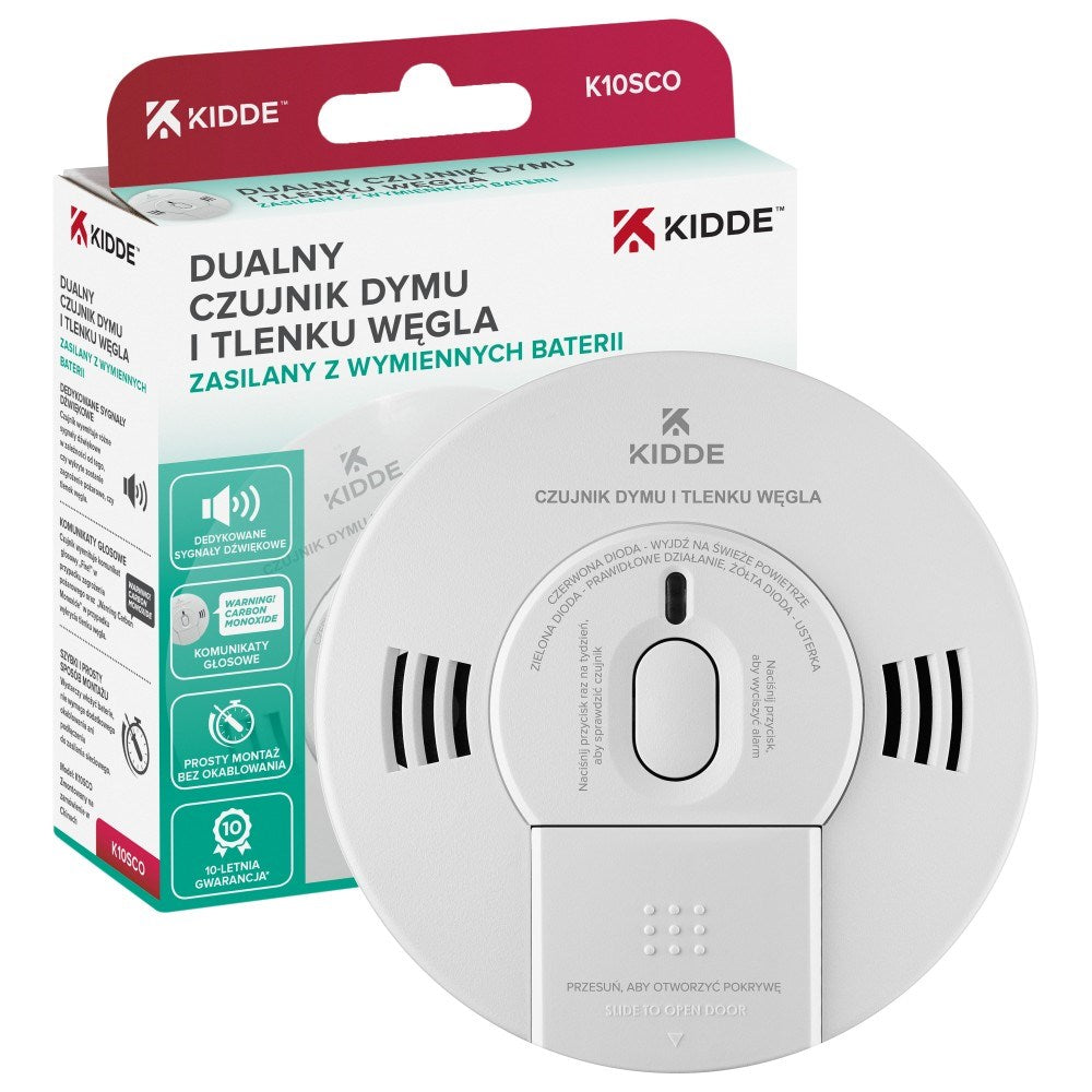 Kidde Dual Smoke and Carbon Monoxide Detector K10SCO 350 g 180x150x53mm