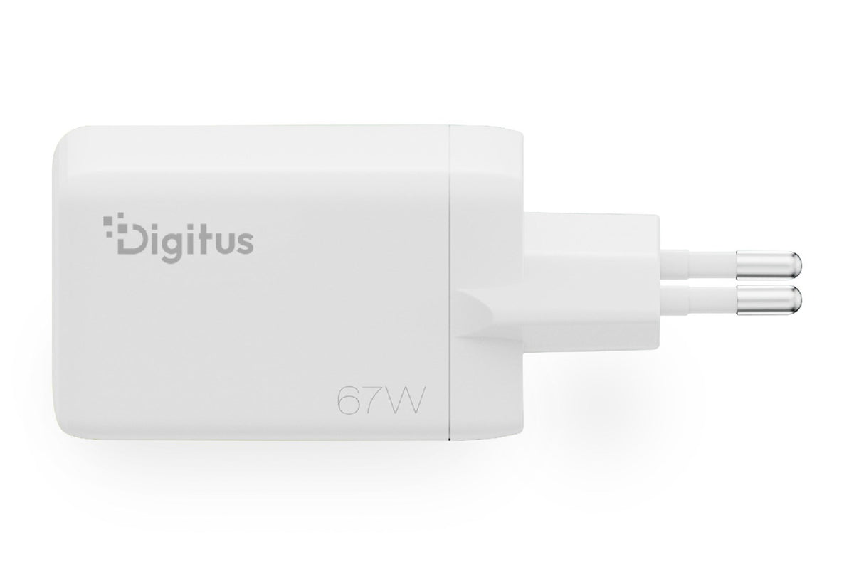 DIGITUS USB charger GaN 67W 2x USB-C 1x USB-A white (DA-10303)