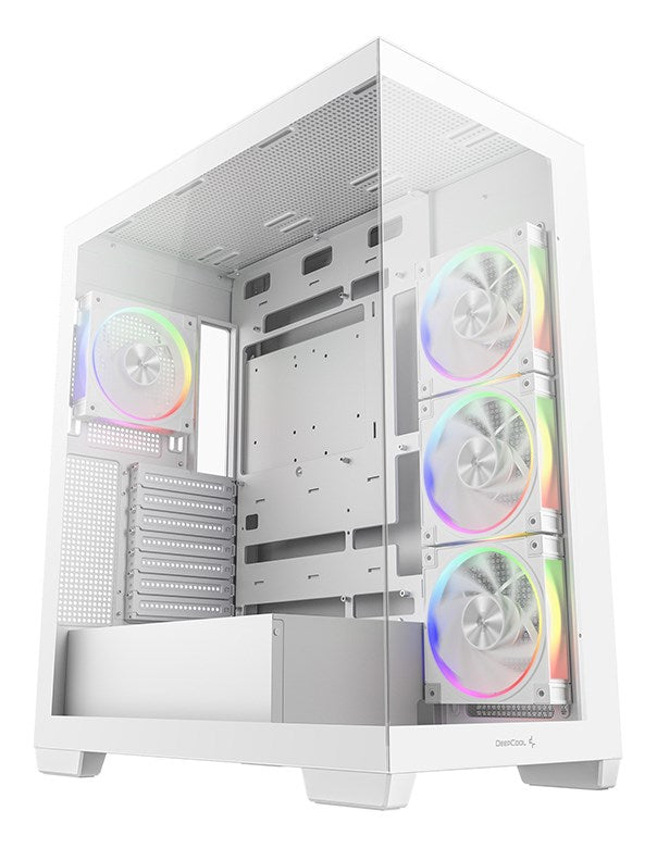DeepCool CG580 4F V2 Midi Tower White - Elegant PC Case with Panoramic View