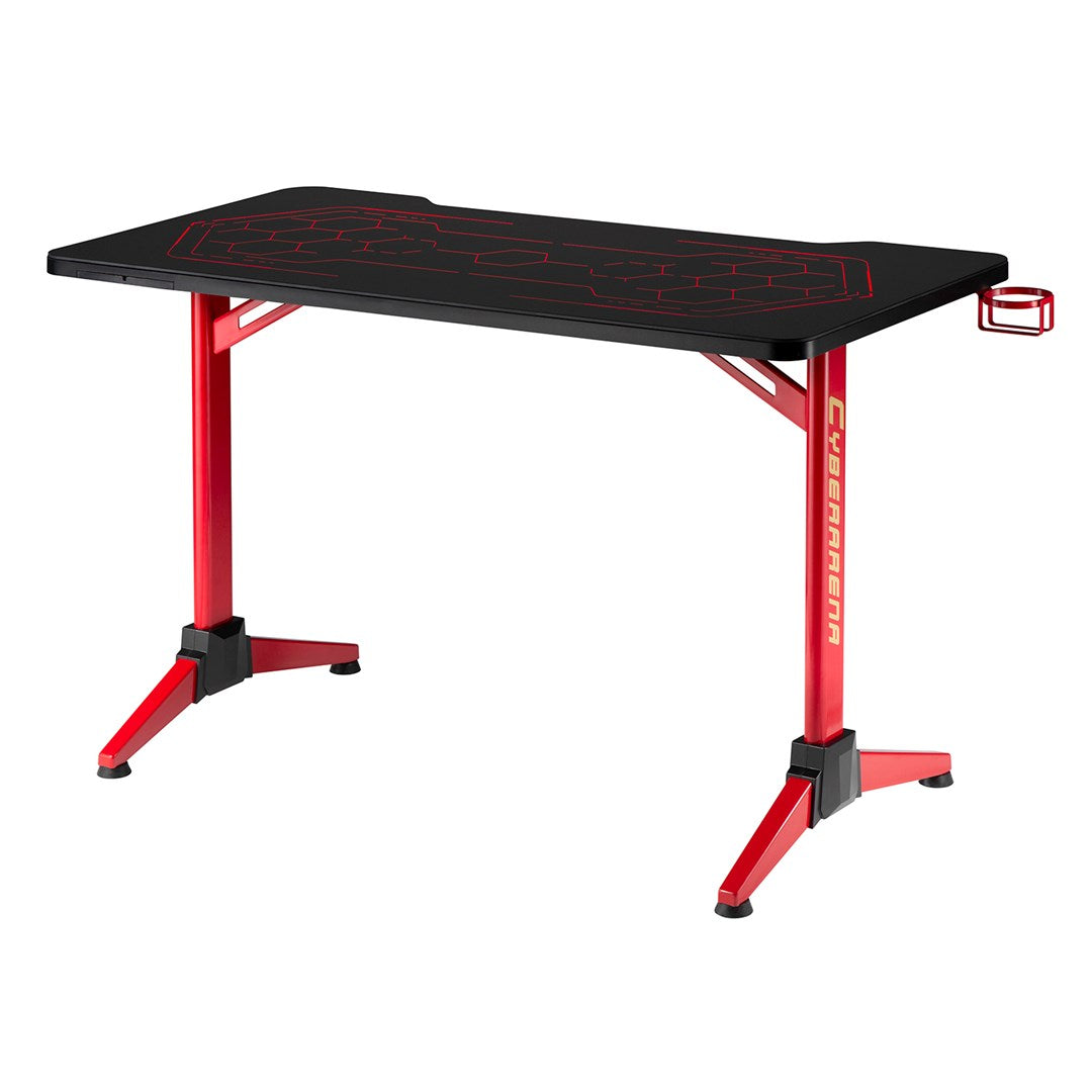 RGB Led NanoRS Gaming Desk  Black  Large  100kg max  Height 760mm  RS163