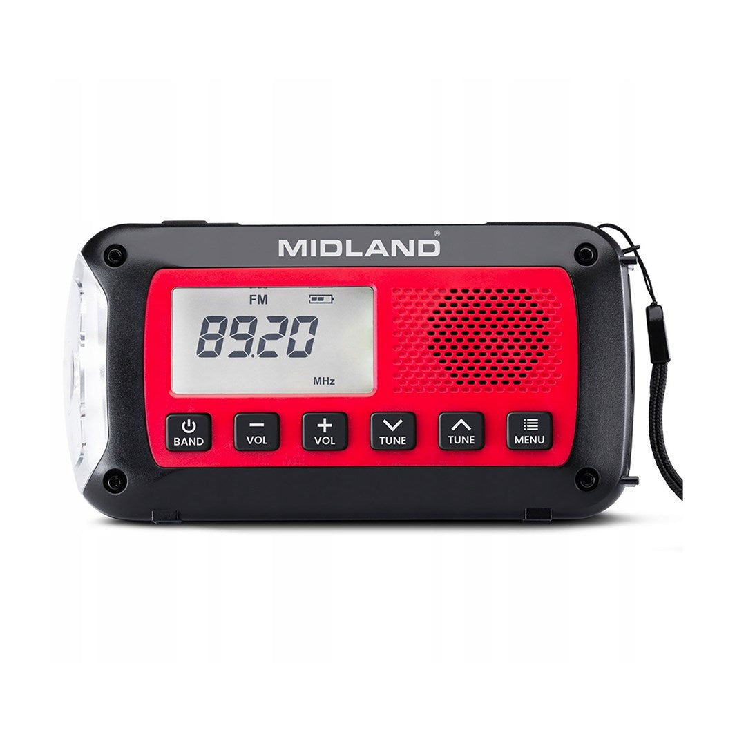 MIDLAND ER100 Emergency Radio with Flashlight and 2600 mAh Battery