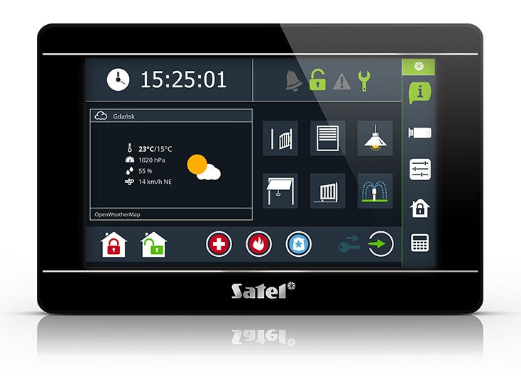 Satel INT-TSI-B Touchscreen Keypad Black