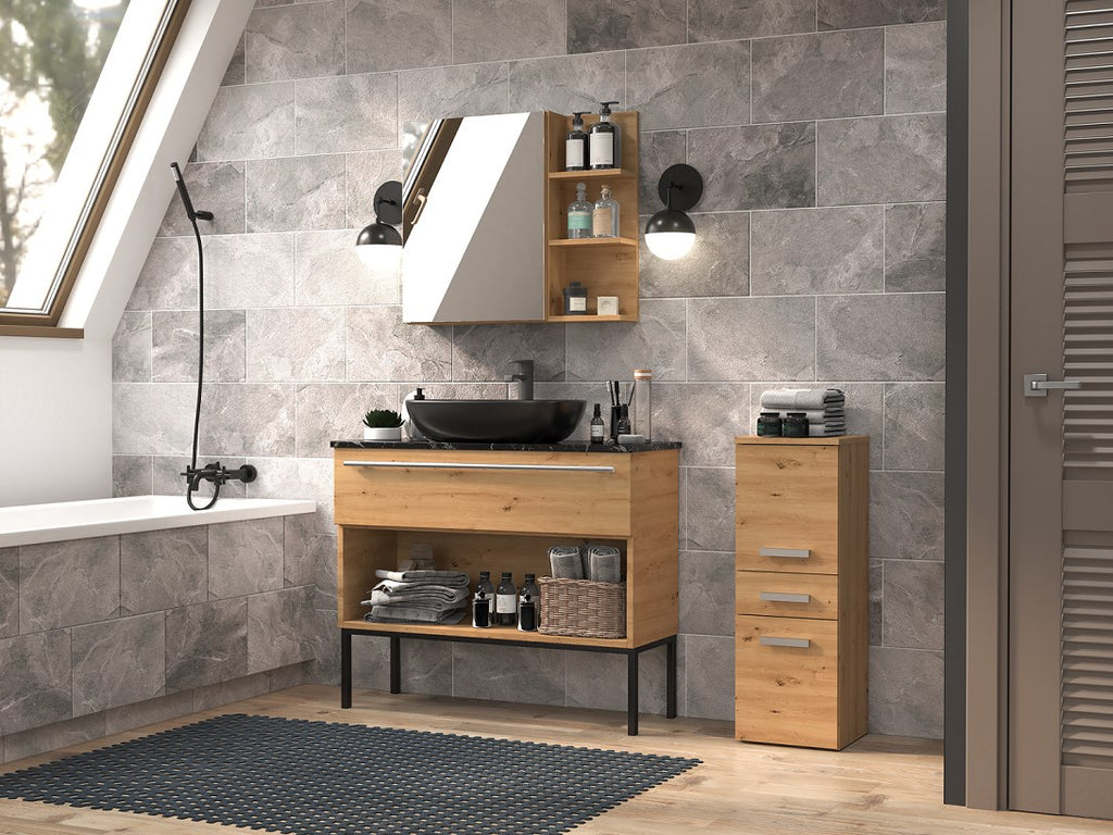 Topeshop NEL V DDS ARTISAN Bathroom Storage Cabinet Oak