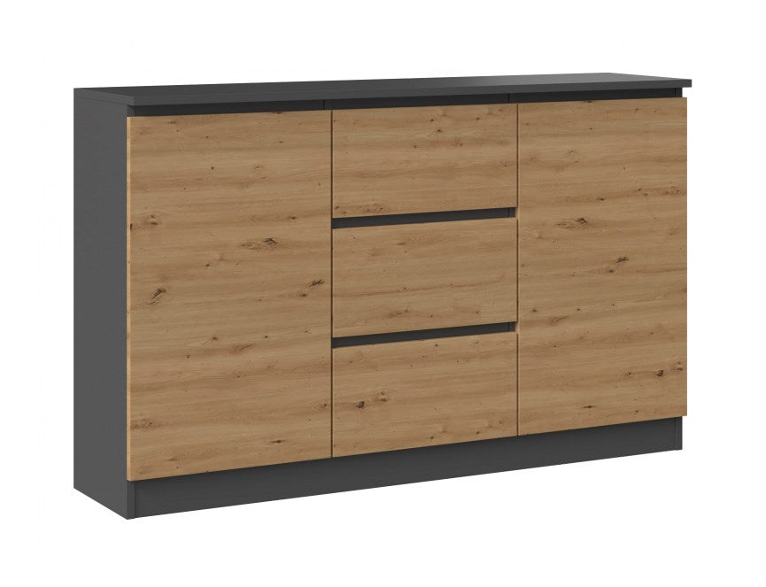 2D3S Chest of Drawers 120x30x75 cm Anthracite/Artisan 2D3S