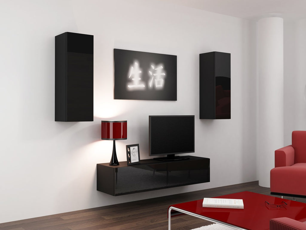 VIGO TV Stand 140 cm Black Gloss RTV VIGO140