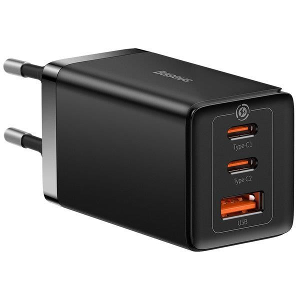 Baseus CCGP120201 Fast Charger 65W, 1x USB-A, 2x USB-C PD 3.0