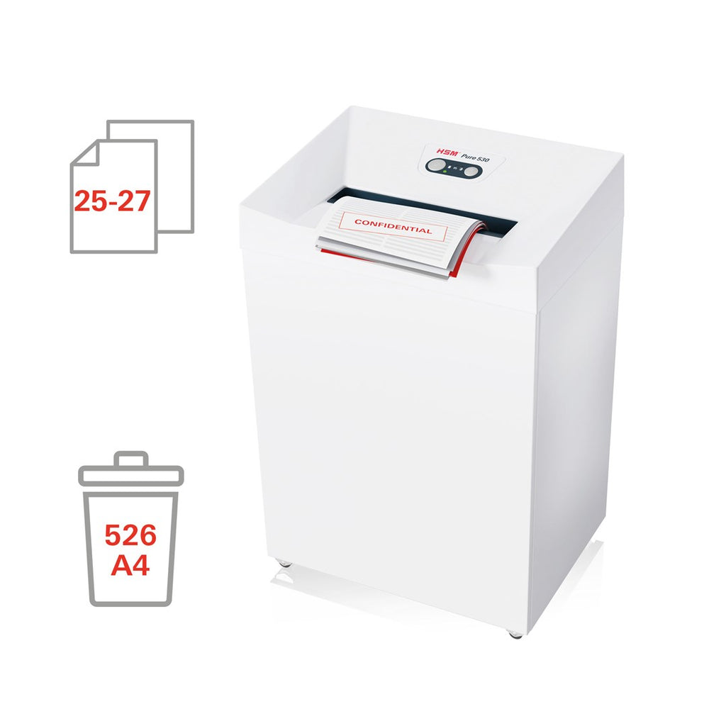 HSM Pure 530 Shredder, 80 L, 5x8mm