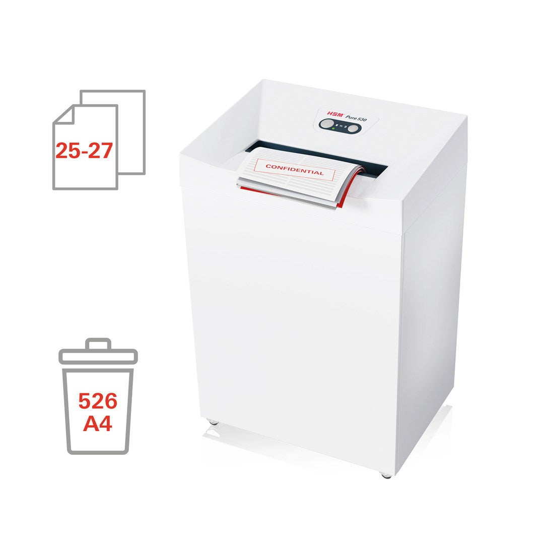HSM Pure 530 Shredder, 80 L, 5x8mm