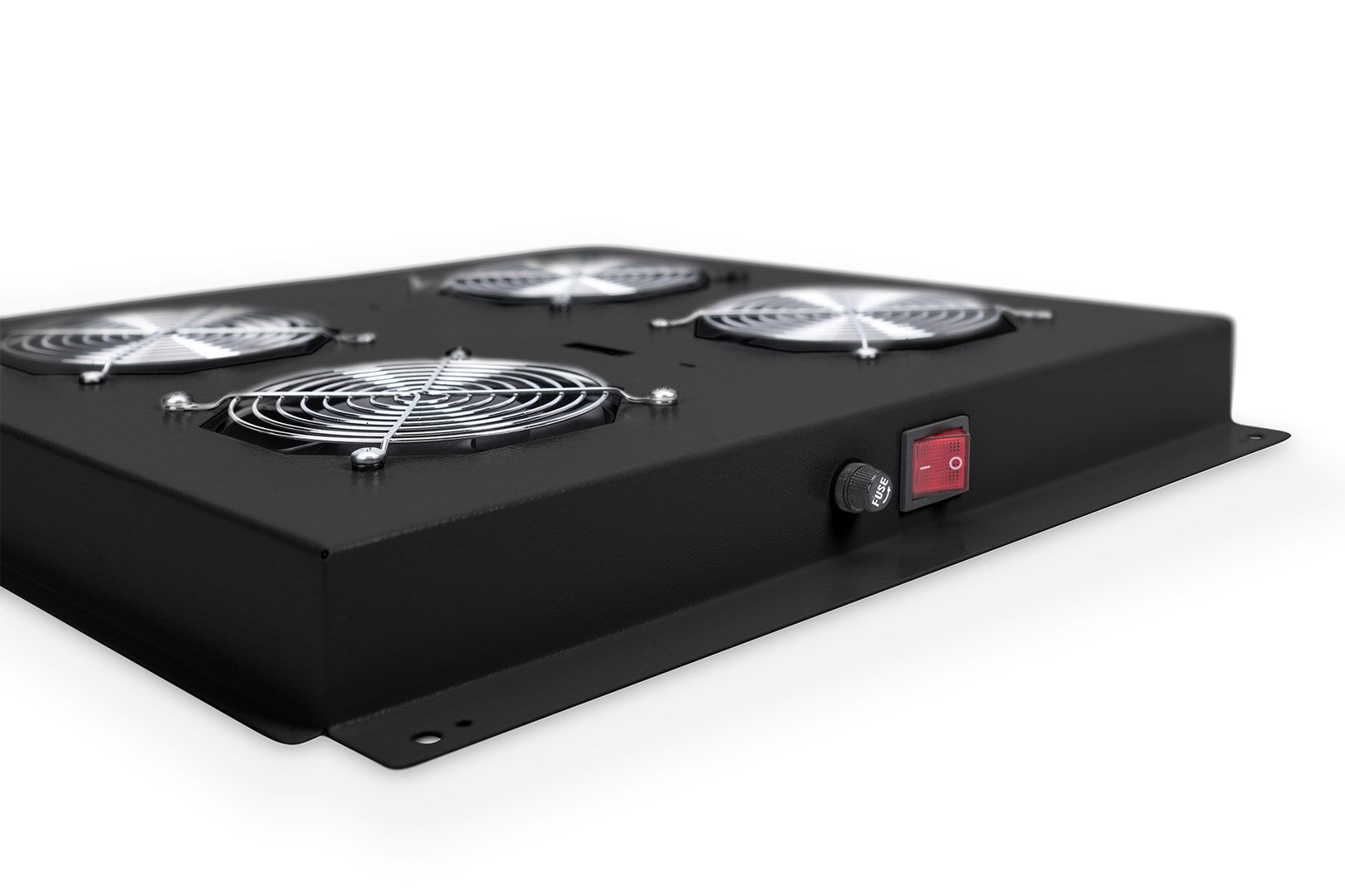 Digitus DN-19 FAN-4-B-N - Rack Roof with 4 Fans and Thermostat - Black RAL 9005 - 48.3 cm (19")