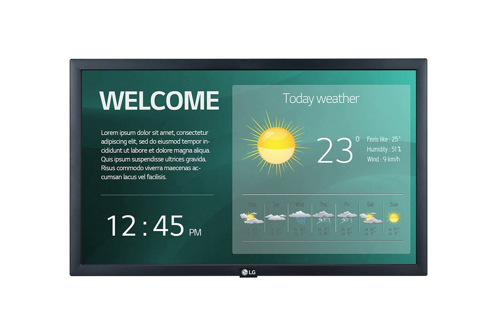 LG Digital Signage Display 21.5-inch IPS 1920 x 1080 250 cd/m² Model 22SM3G-B