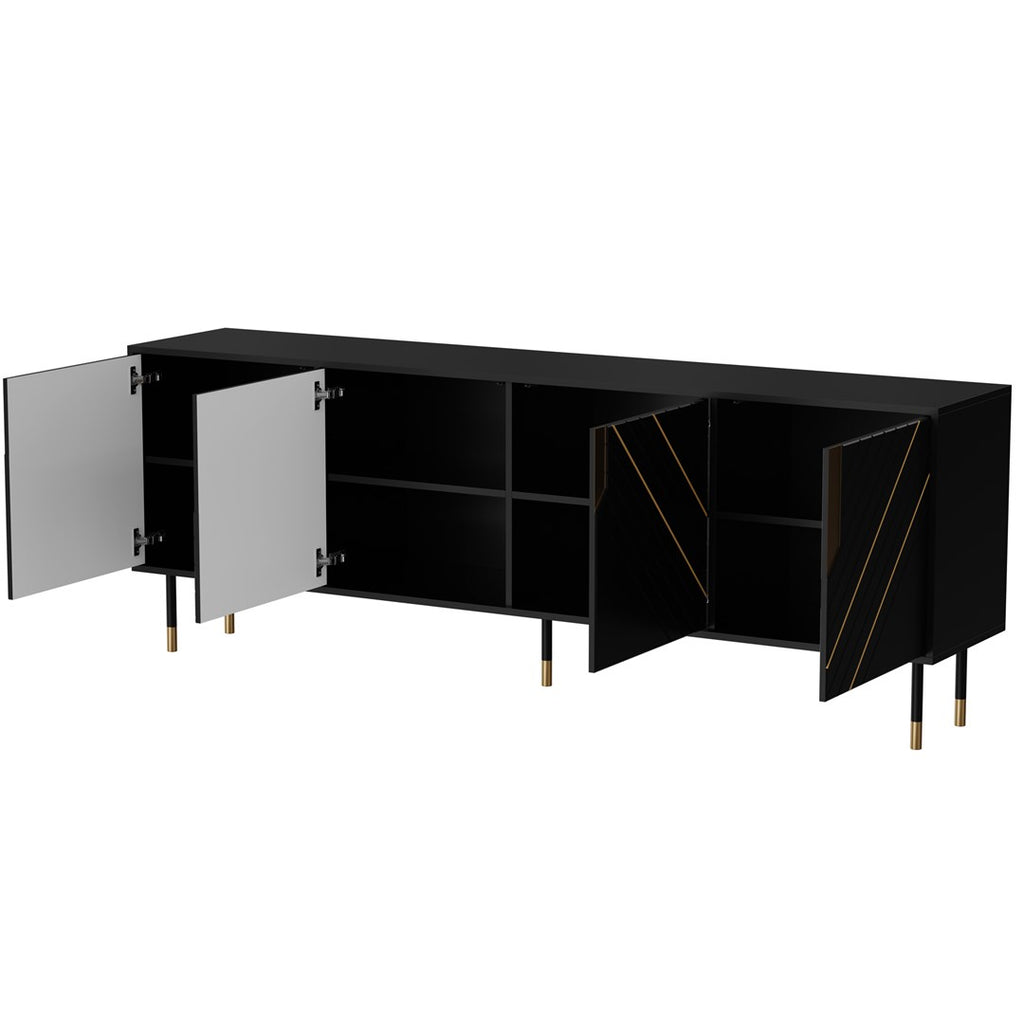 Cama 4D MOUNTAIN Chest of Drawers - 204x40x72 cm - Black + Gold
