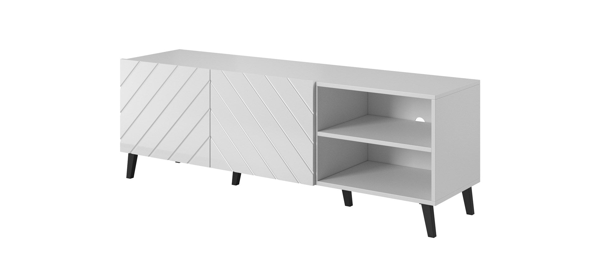 RTV Cabinet ABETO 150x42x52 White/Glossy