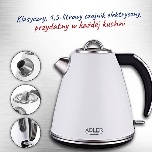 Adler Electric Kettle 1.35 L 1350 g White AD 1343