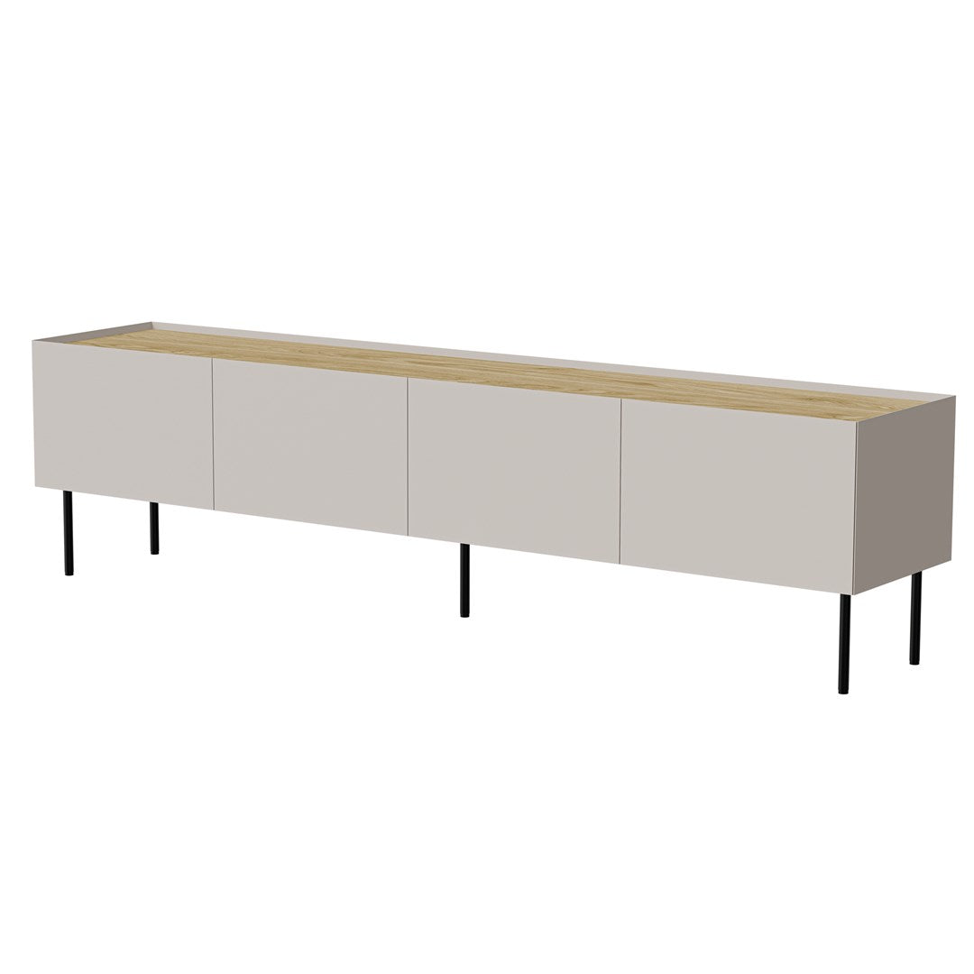 Cama FELLINI TV Cabinet 200x40x52 Cashmere + Oiled Oak Top
