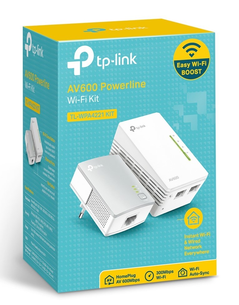 TP-LINK Network Repeater TL-WPA4221 KIT - 600 Mbit/s, 3 Ports, White