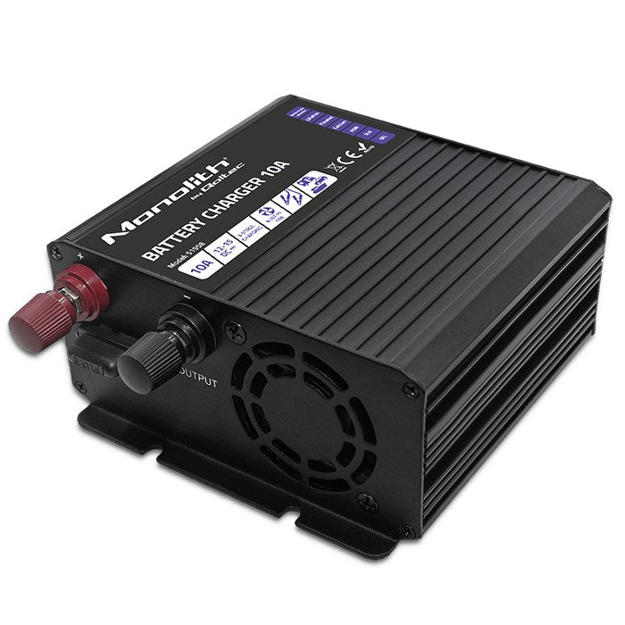 Qoltec Smart Monolith Battery Charger for LiFePO4 AGM GEL SLA Batteries 10A 12V