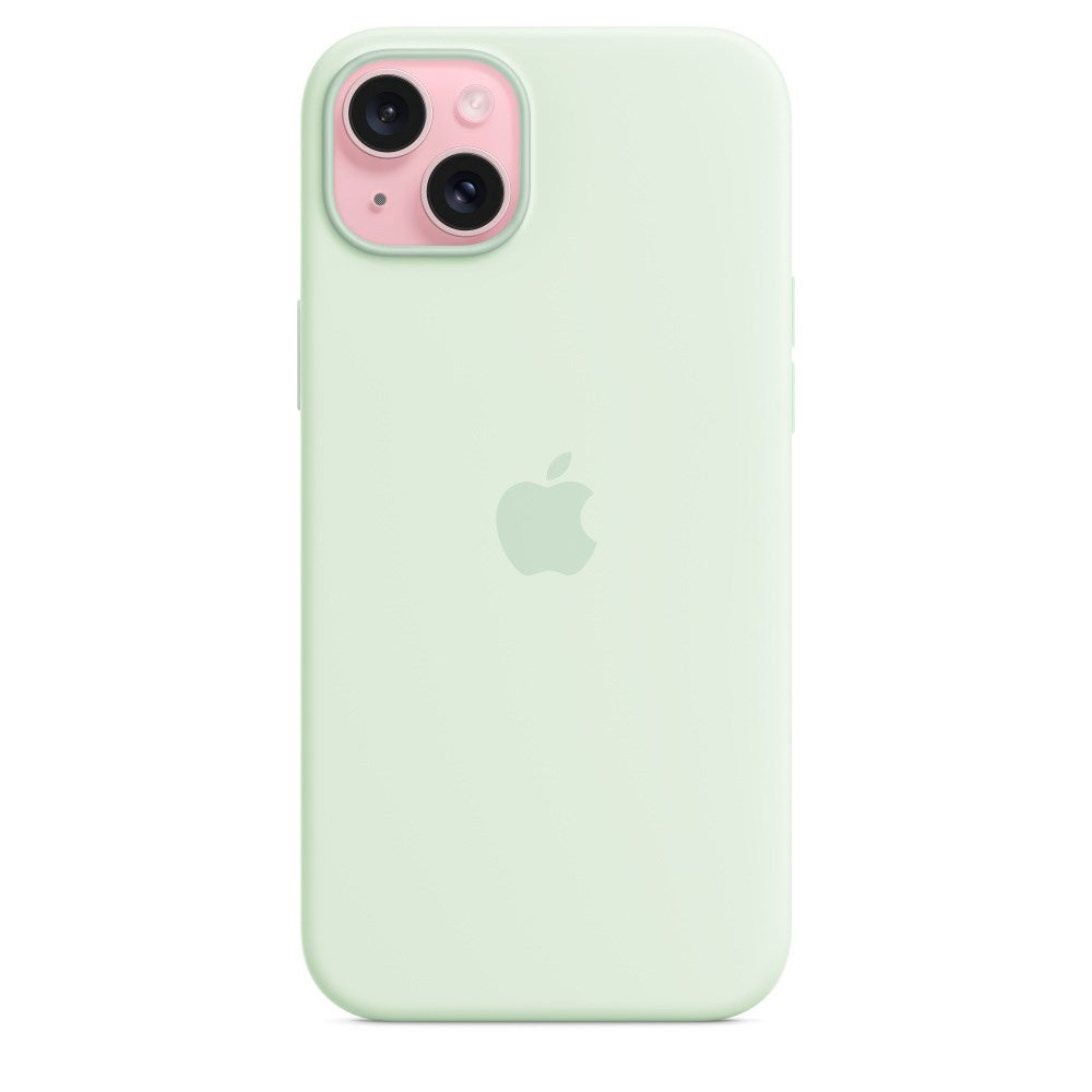 Apple iPhone 15 Plus Silicone Case - Mint - MagSafe - Model MWNG3ZM/A