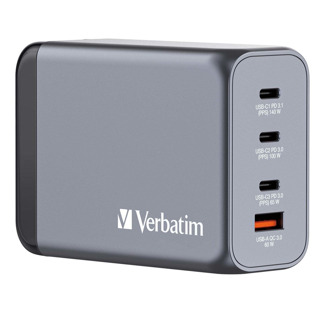 Verbatim GNC-240 Indoor Charger AC Power Universal with 3 USB Type-C Ports