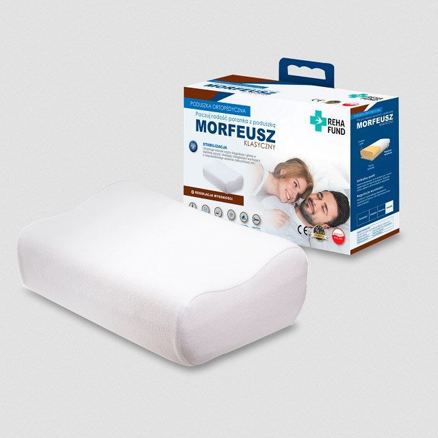 Morfeusz Classic Orthopaedic Pillow 48x30x14/11 cm PU Foam Polyester Cotton