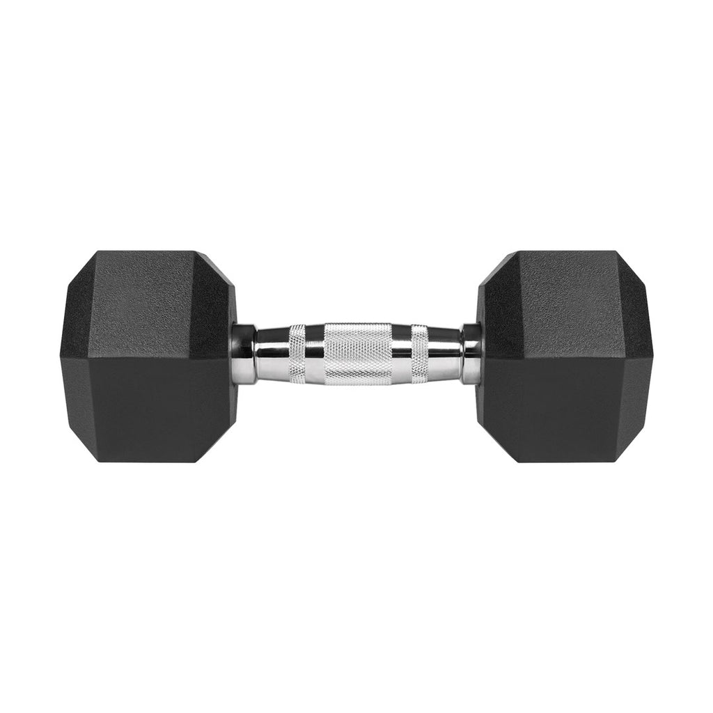 REBEL ACTIVE Rubber-Coated Cast Iron Dumbbells 2x8kg