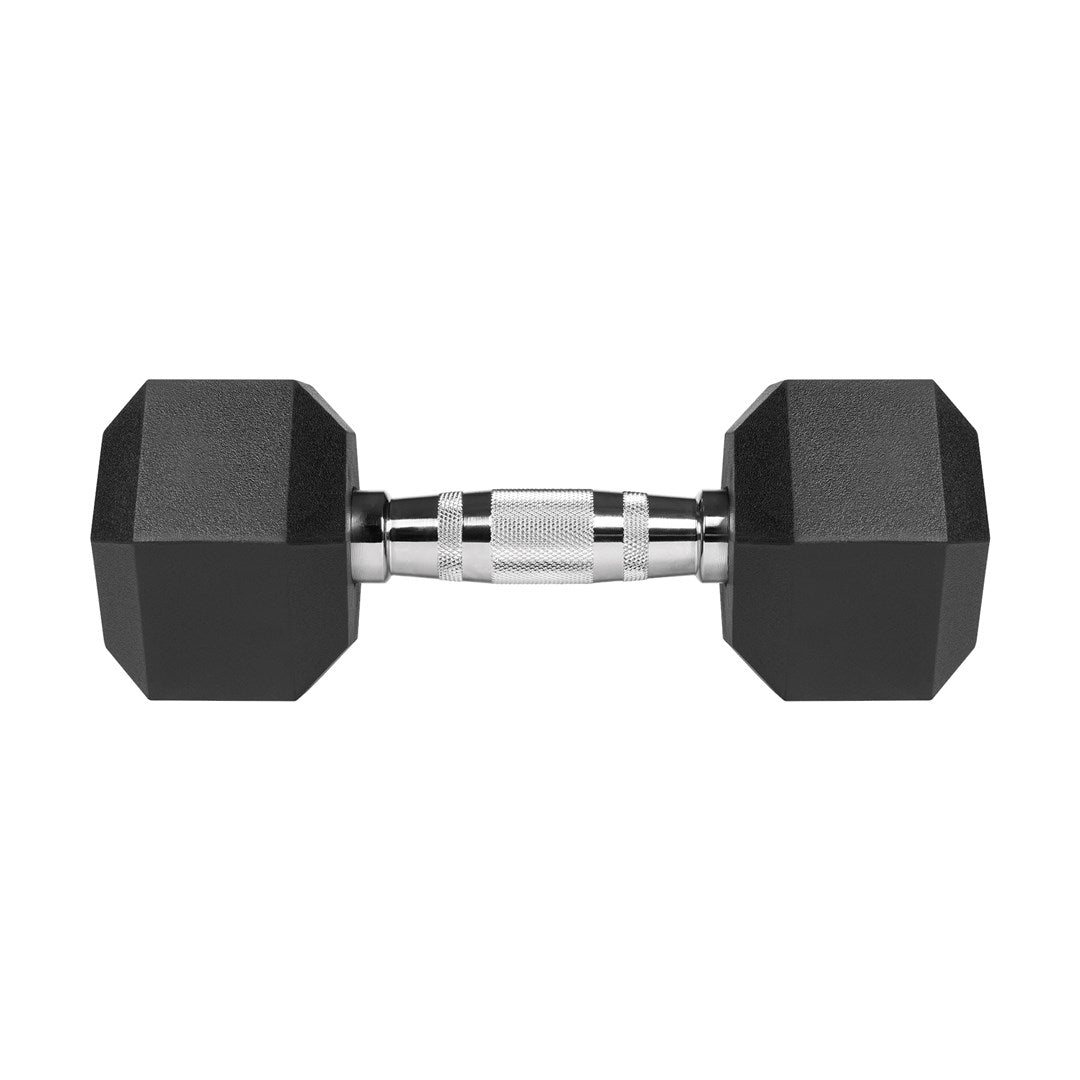 REBEL ACTIVE Rubber-Coated Cast Iron Dumbbells 2x8kg