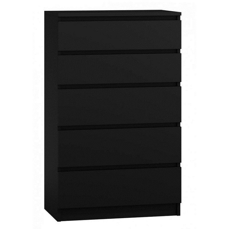 Topeshop M5 Chest of Drawers Black MALWA Collection
