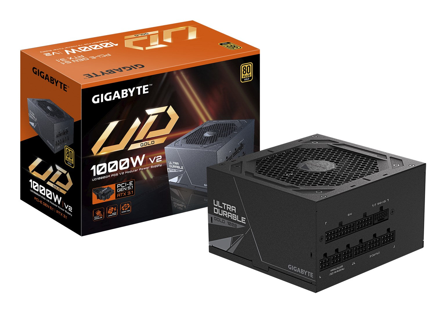 GIGABYTE UD1000GM PG5 V2 Power Supply Unit 1000W PCIe Gen 5.1 80 PLUS Gold