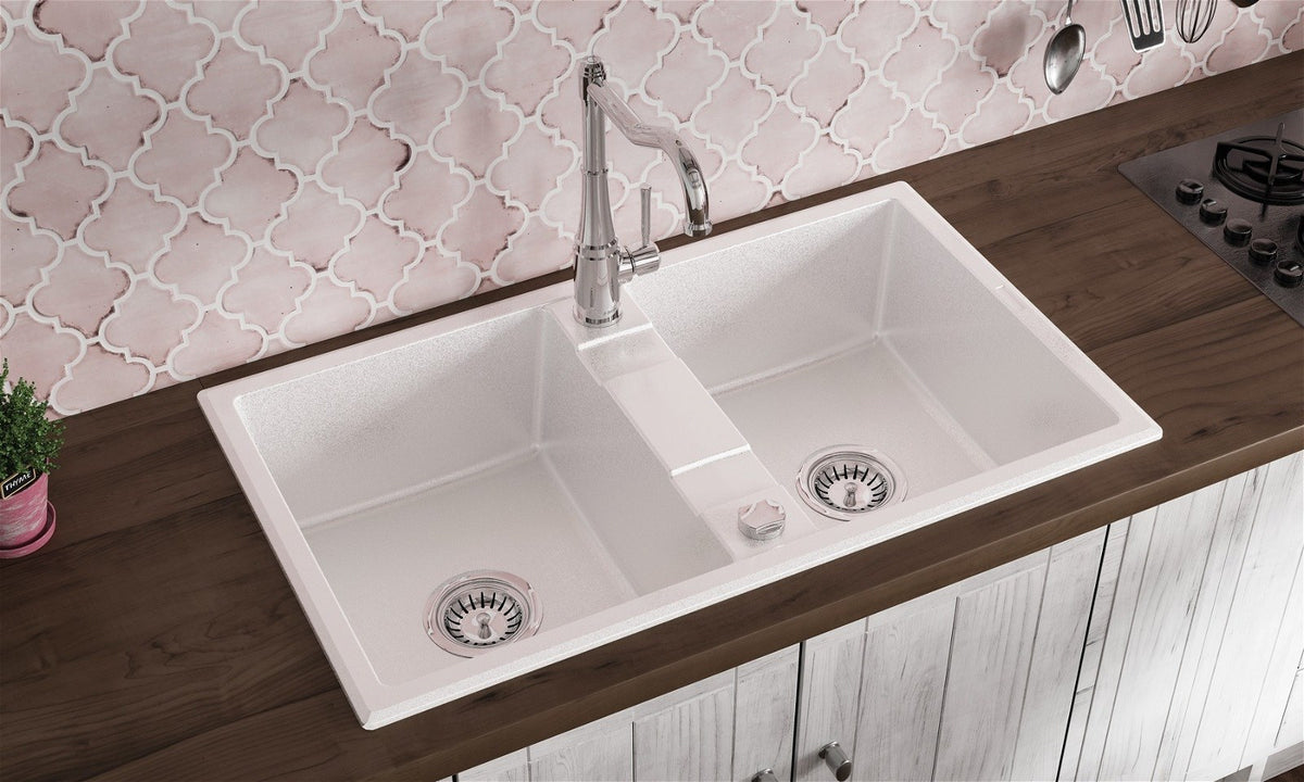 Deante Granite Sink 2-Bowl 86x50 cm Gray
