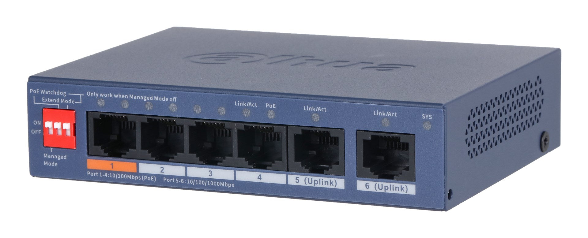 Dahua Technology CS4006-4ET2GT-60 Managed L2 Network Switch Gigabit Ethernet (10/100/1000) PoE Blue