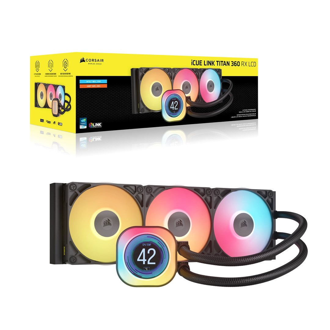 CORSAIR iCUE Link TITAN 360 RX LCD Liquid CPU Cooling System CW-9061023-WW