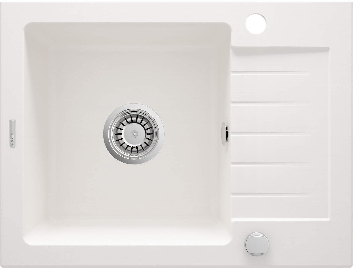 Deante Granite Sink 1-Bowl with Drainer Alabaster