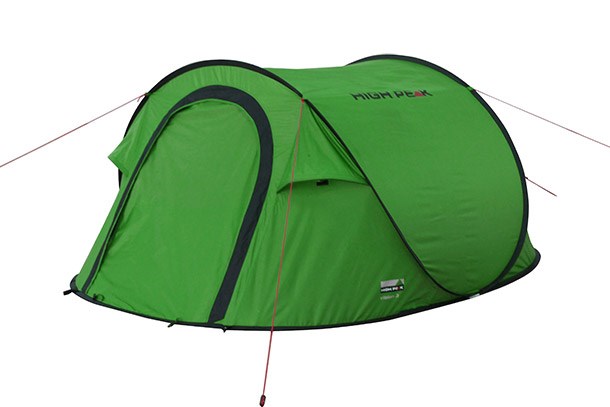 High Peak Tunnel Tent Vision 3 Green - 3 Person - Waterproof Fly Sheet 2 m - N0777